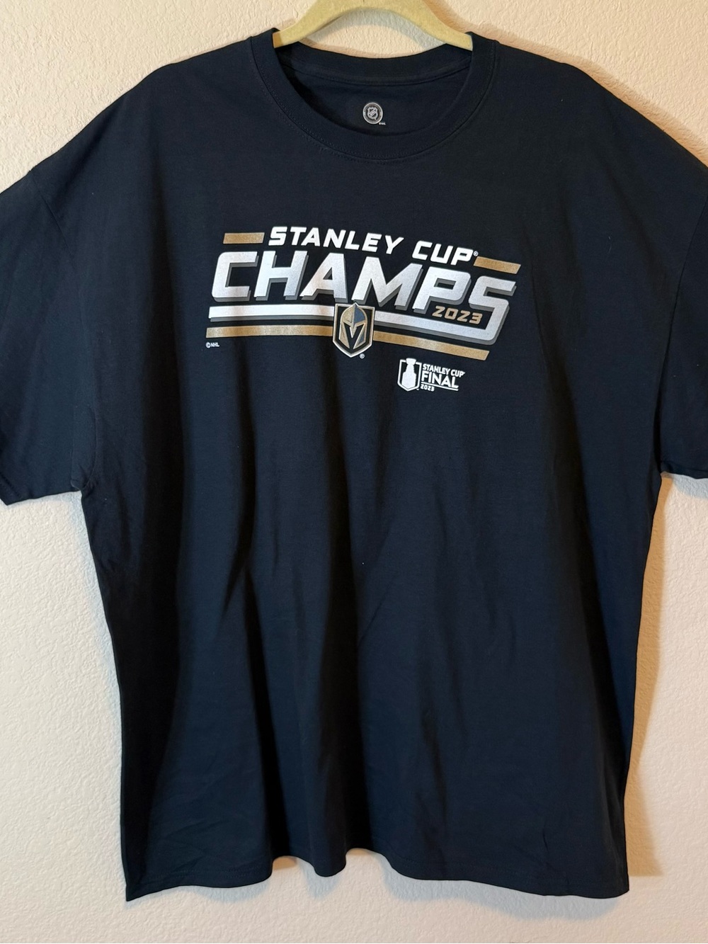 NHL Vegas Golden Knights 2023 Stanley Cup Champions Black T-Shirt VGK 2XL New